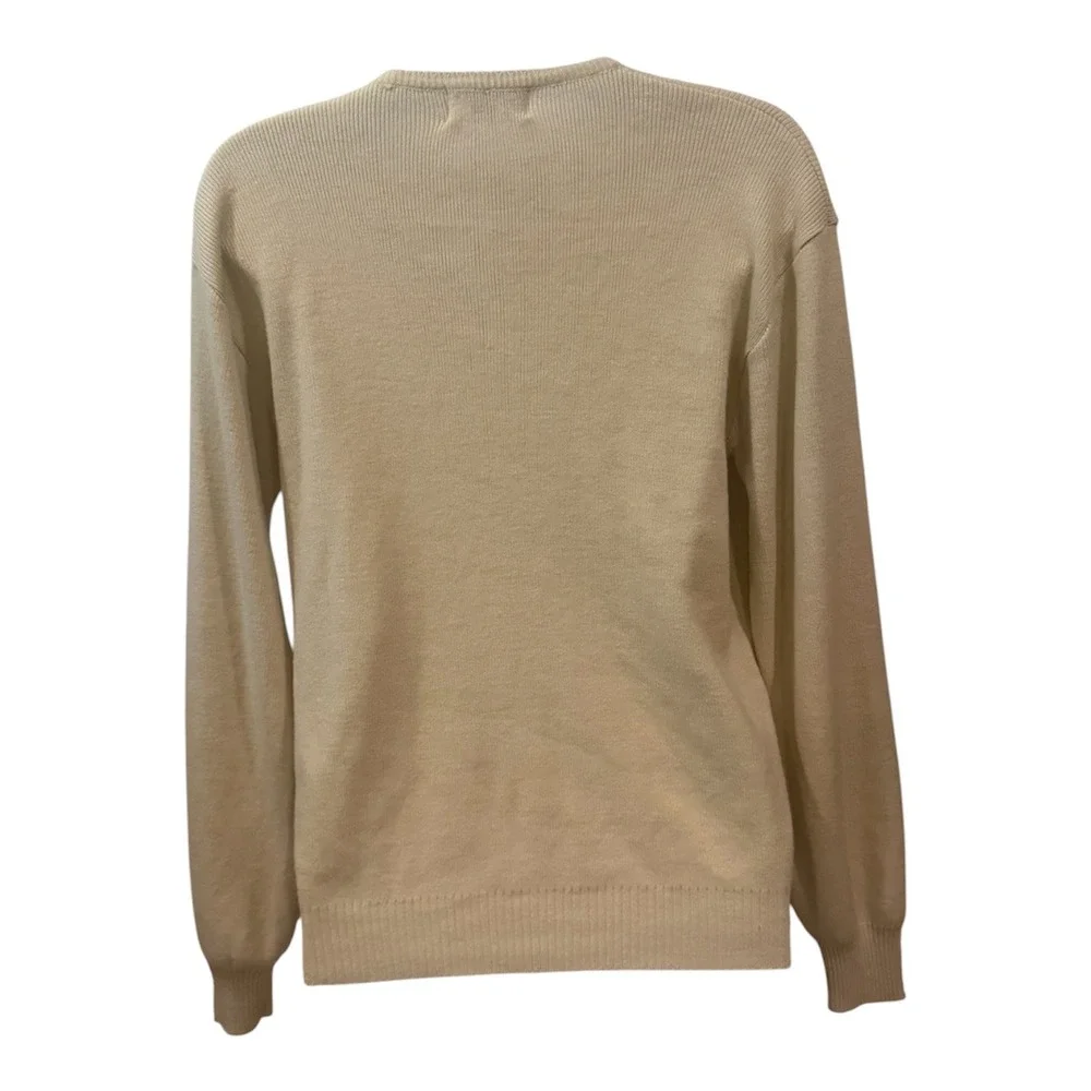 Vintage Lady LaMode Tan Golf Dog V-Neck Sweater Its Been A Ruff Day Large